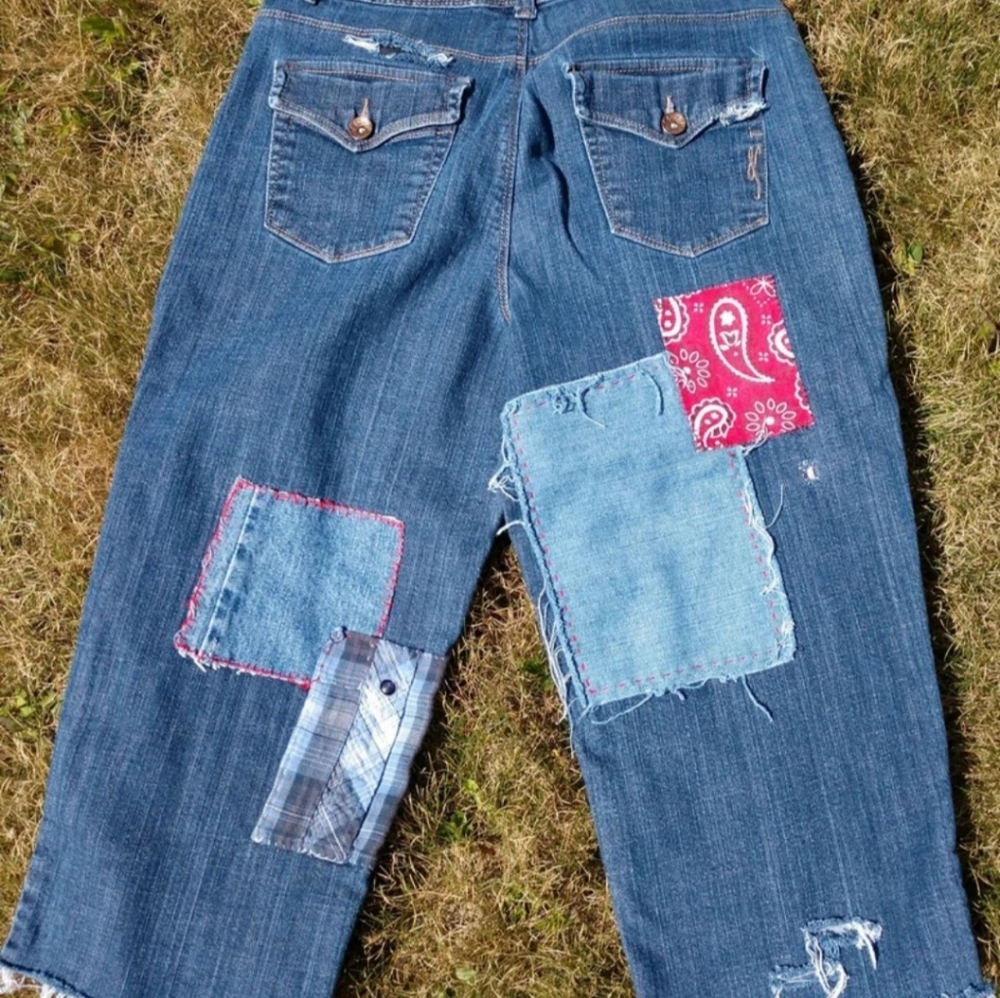 Patchwork Ankle Jeans - image 3